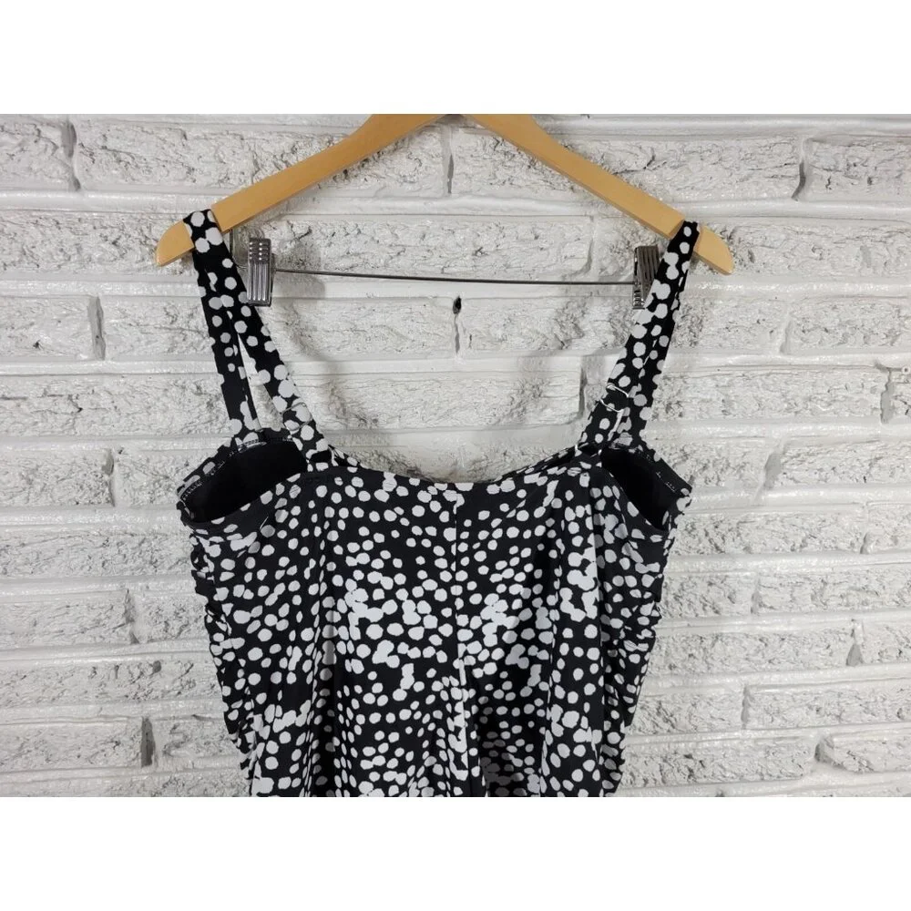 Catalina Women's 3X Swimsuit One Piece Plus Size Black White GEO51XE